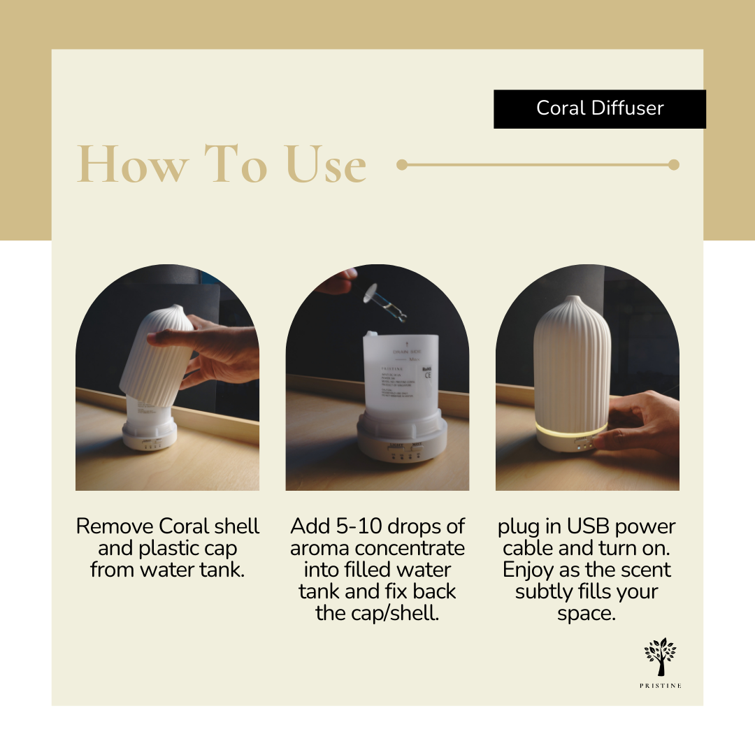 White Coral Diffuser + 6-Pack Hotel Scent Bundle