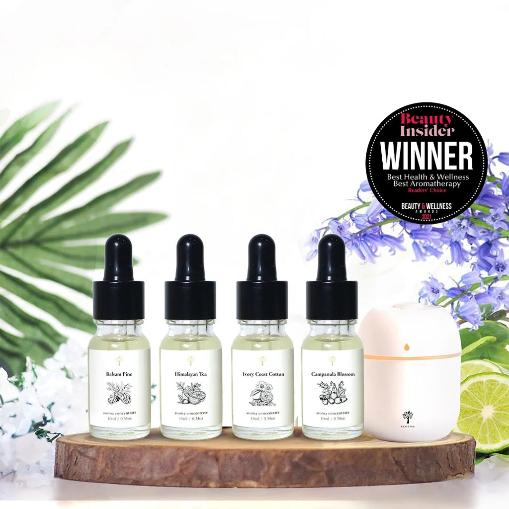 4-Pack Signature Scent Essential Oil Blend (Free Humidifier) | Pristine SG