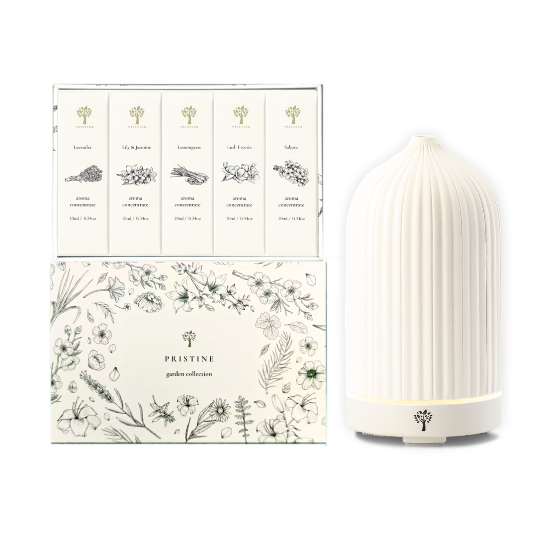 White Coral Diffuser + 5-Pack Garden Scent Bundle
