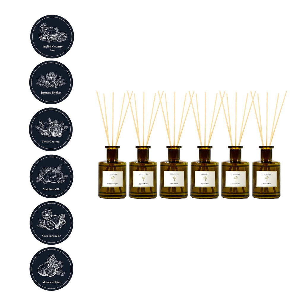 6-Pack Hotel Scent Reed Diffuser Bundle (180ml) | Pristine SG