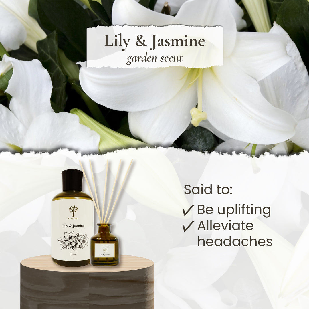 Lily & Jasmine Refill - 180ml (Free Reed Sticks)